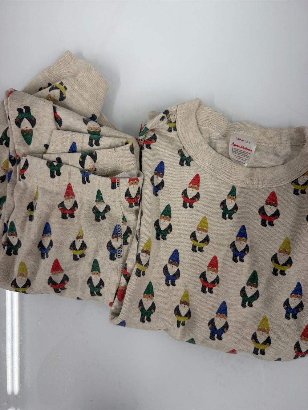 Hanna Andersson Beige Kids Gnome Print Pajama Set 8
